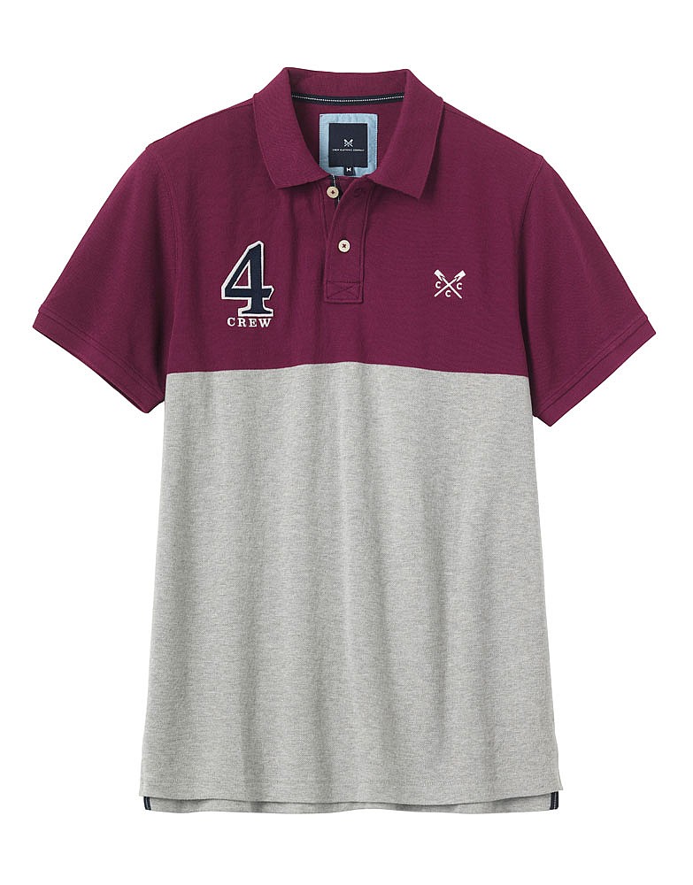 Men s Crew Numbers Polo In Mulberry From Crew Clothing