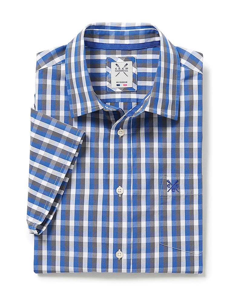 Blue Multi Check Short Sleeve Shirt