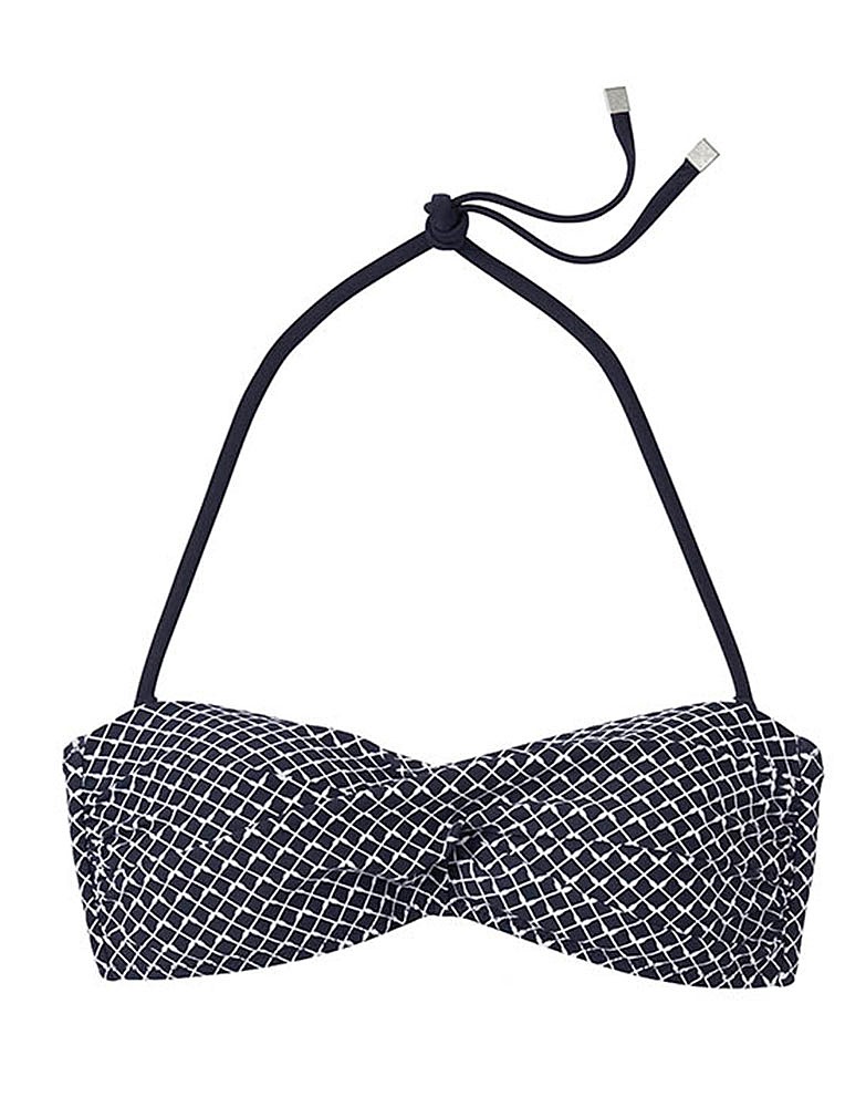Women's Bikini Top in Navy Print from Crew Clothing