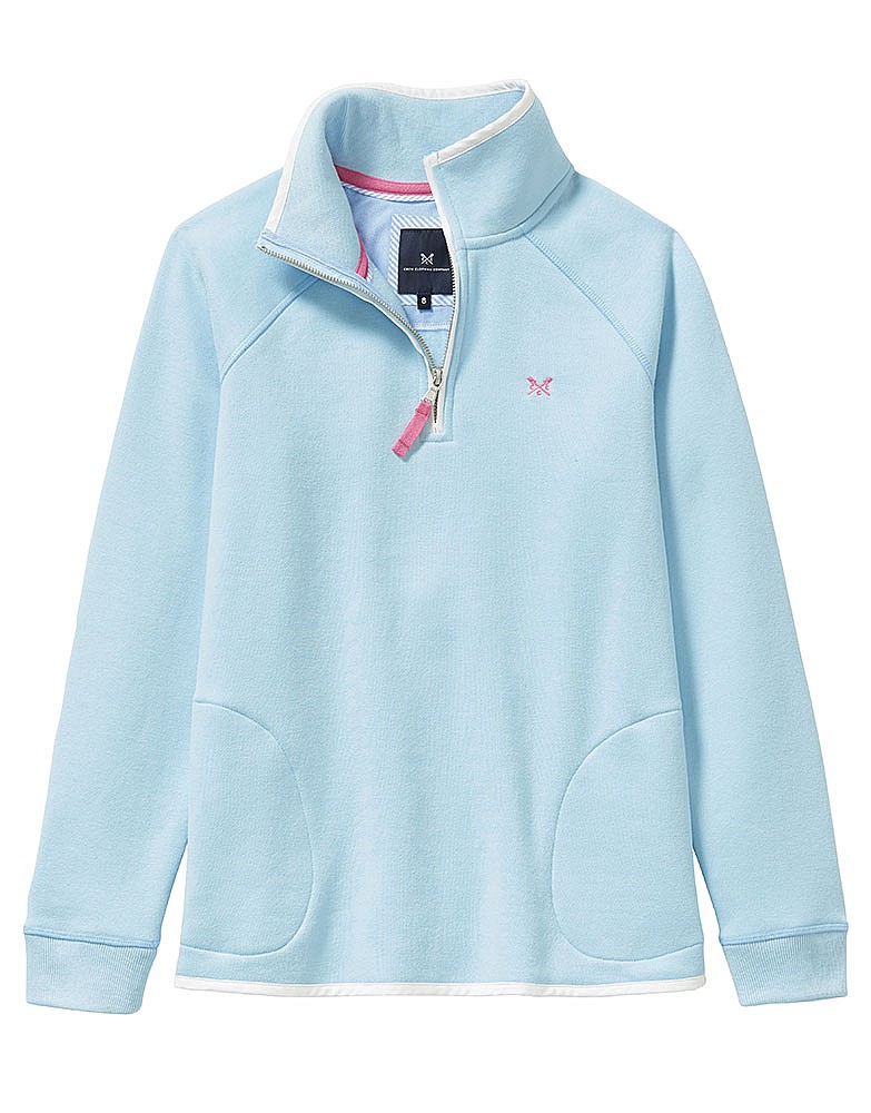 Women's Half Zip Sweatshirt in Cool Blue from Crew Clothing