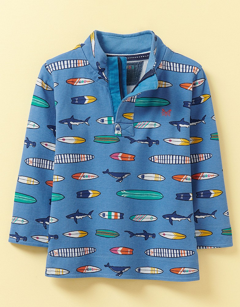 Boy's Padstow Surf Shark Print Sweatshirt from Crew Clothing Company