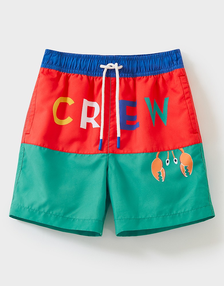 Printed Colour Block Swim Shorts