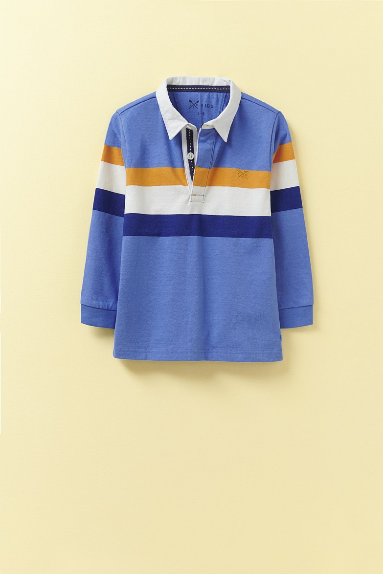 Long Sleeve Chest Stripe Rugby Shirt