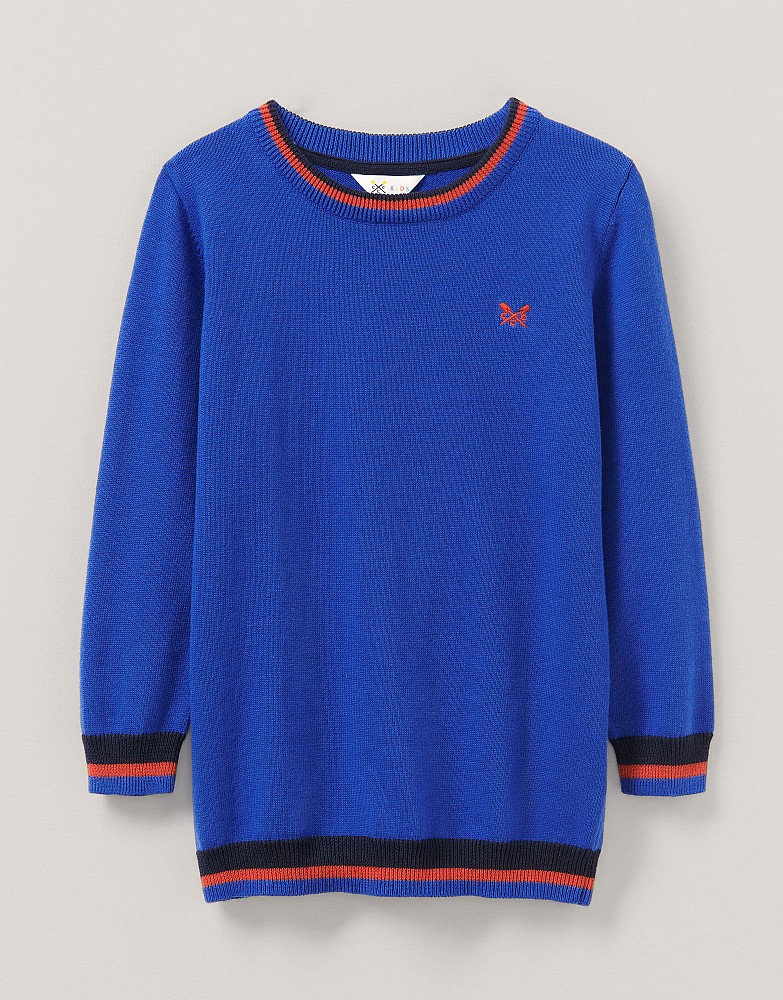 Boy's Foxley Crew Neck Tipped Jumper from Crew Clothing Company