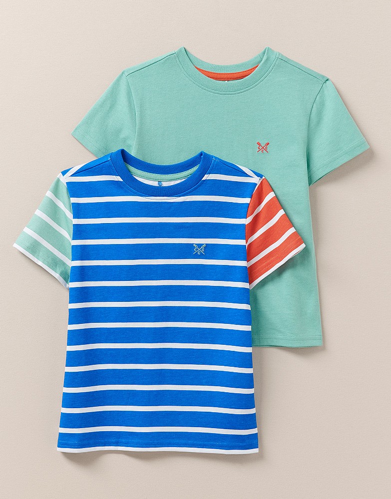 2 Pack Stripe And Plain T-Shirt