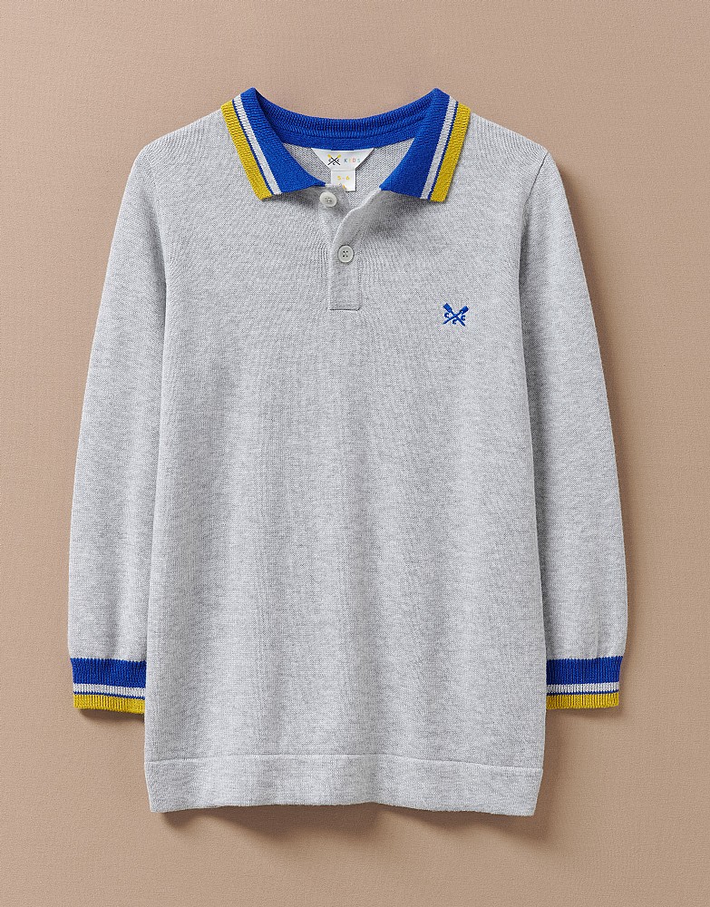 Long Sleeve Knitted Polo Shirt