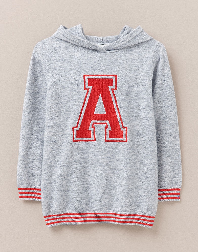 Knitted Hoodie With Letter