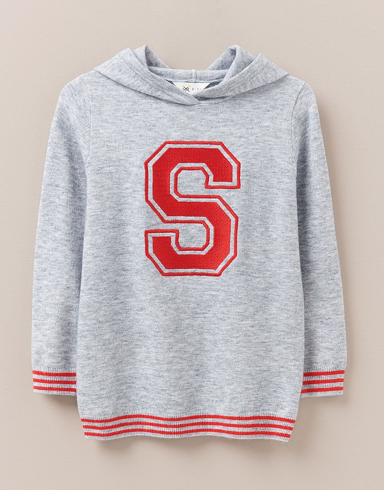 Knitted Hoodie With Letter