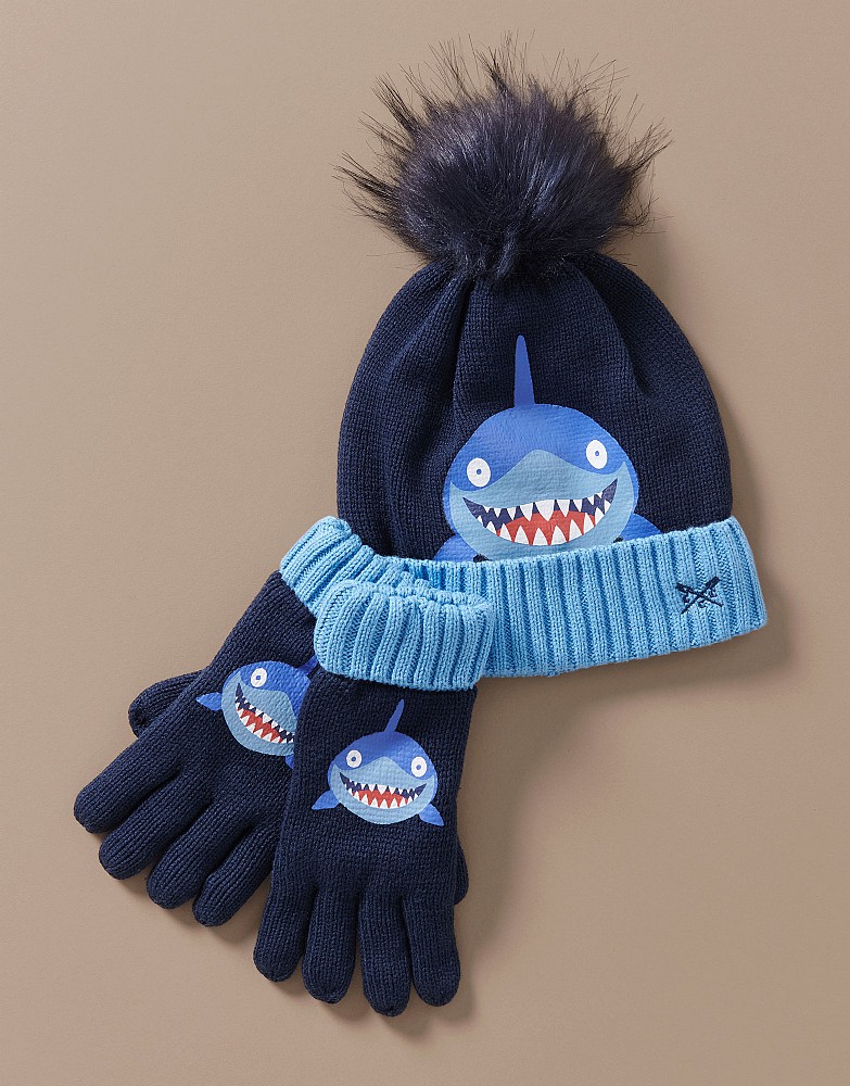 Shark Hat And Gloves Set
