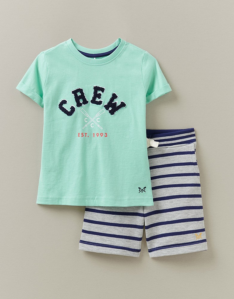 Stripe Jersey Short And Tee Set
