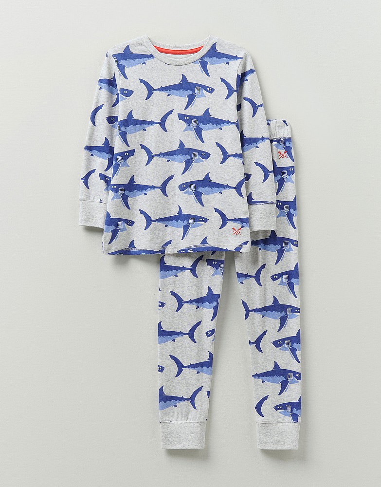 Long Sleeve Shark PJ Set