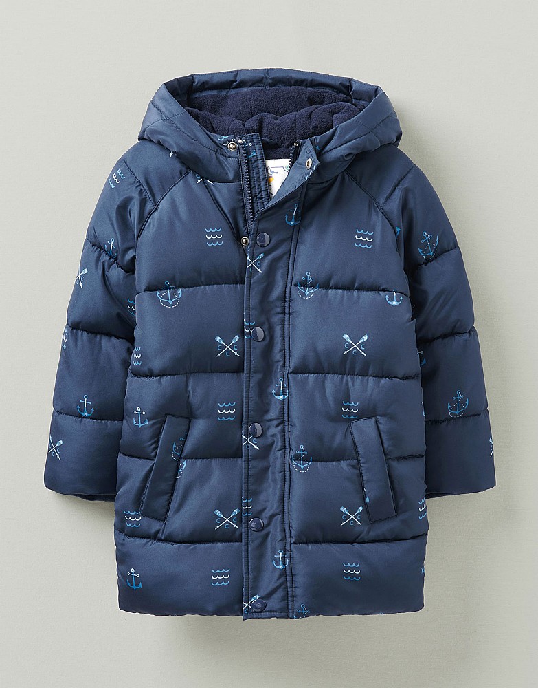 Anchor Print Hooded Padded Jacket