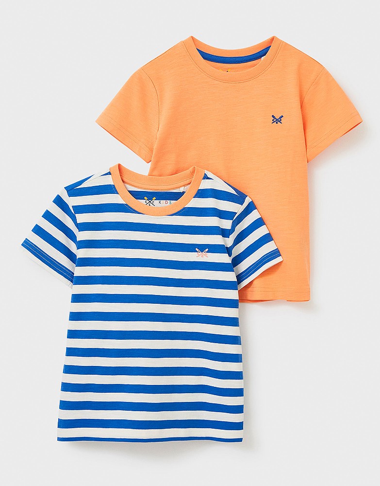 2 Pack Plain & Stripe T-Shirt