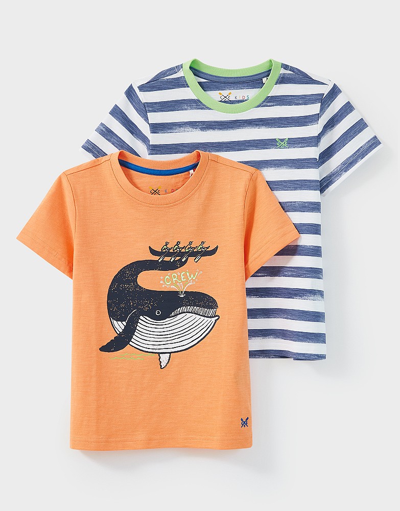 2 Pack Whale & Stripe T-Shirts