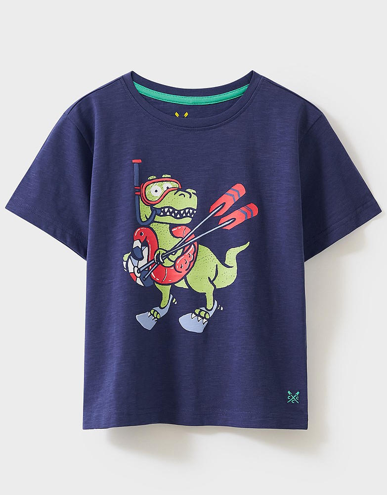 Short Sleeve Dino Goes Swimming T-Shirt