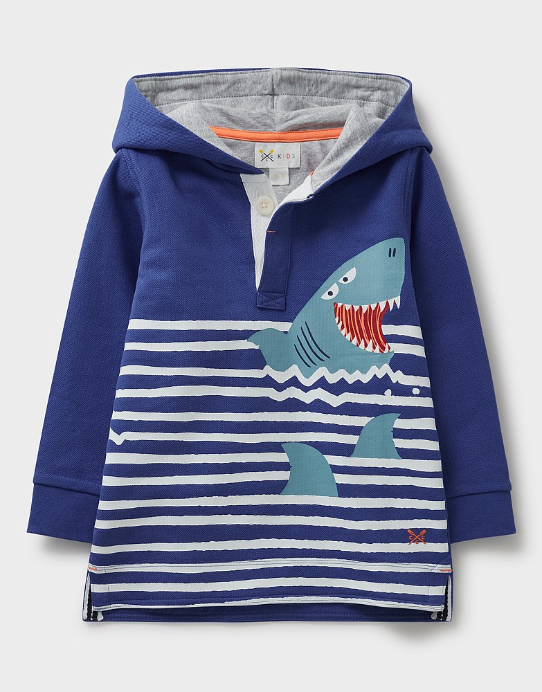 Boy's Hooded Printed Padstow Sweatshirt from Crew Clothing Company