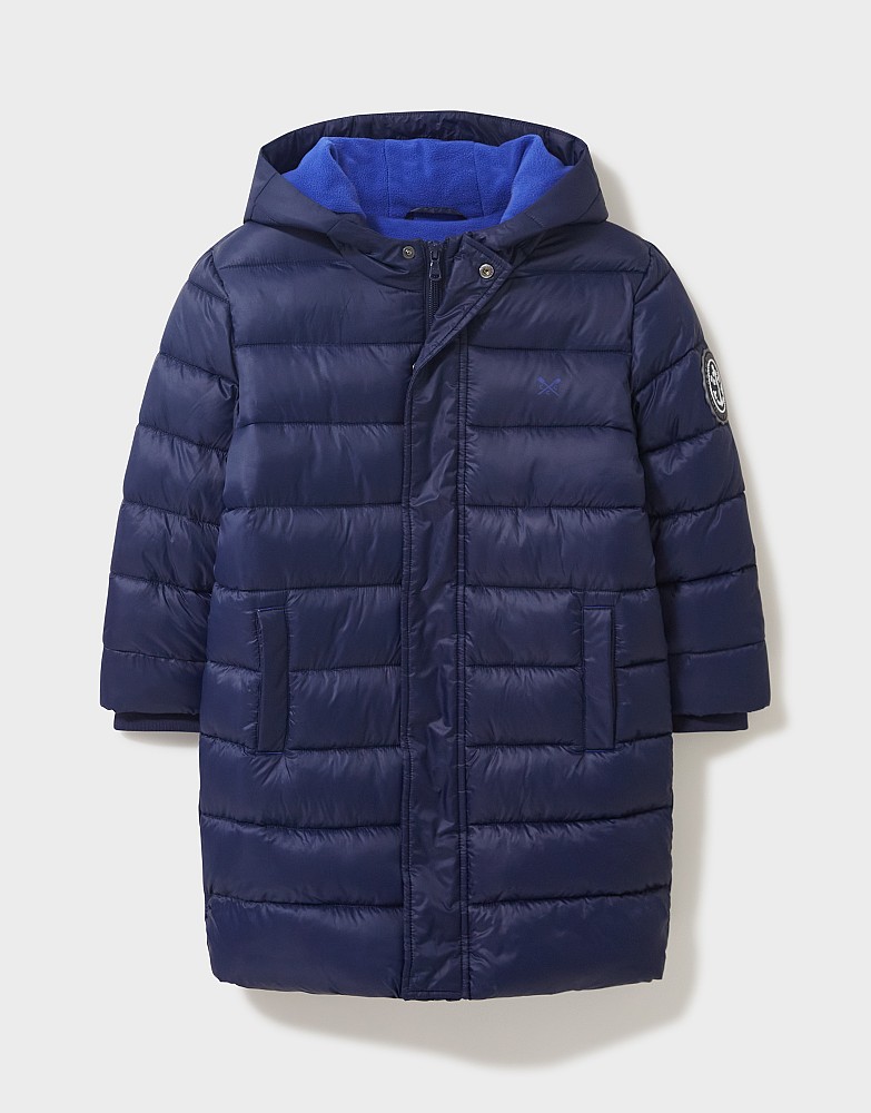 Boy's Lightweight Long Line Puffer Jacket from Crew Clothing Company