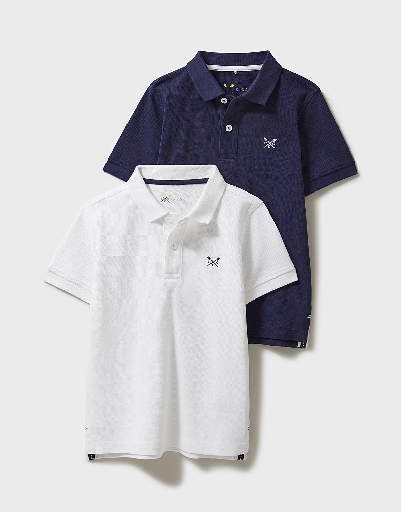 2 Pack Plain Pique Short Sleeve Polo Shirt