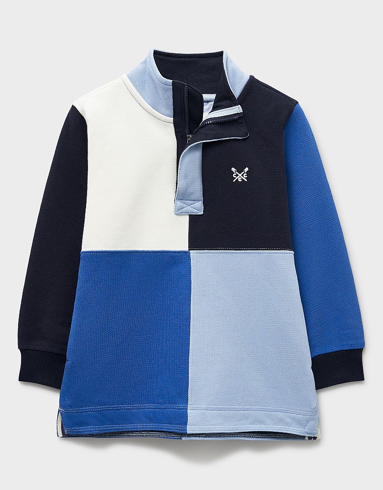 Harlequin Pique Padstow in Navy, Blue and White