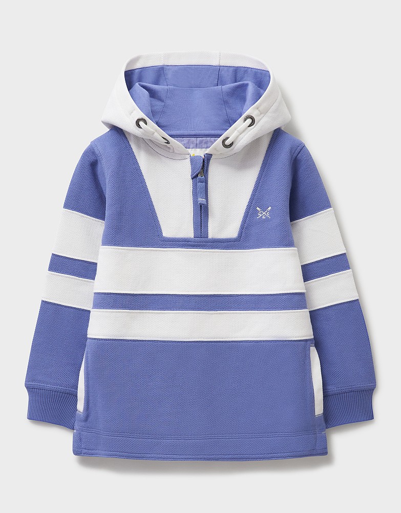 Padstow Pique Colourblock Sweatshirt in Navy and White