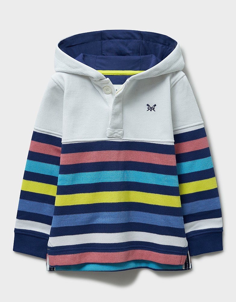 Pique Padstow Hoodie in Multi Stripe