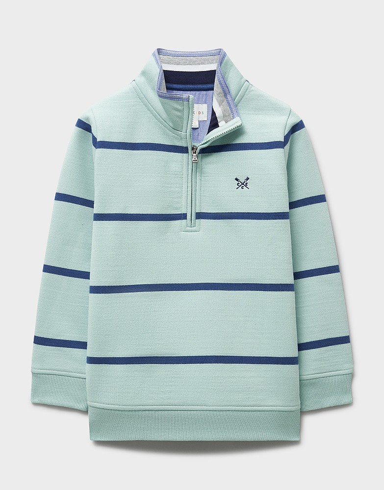 Cotton Half-Zip Sweatshirt in Blue 