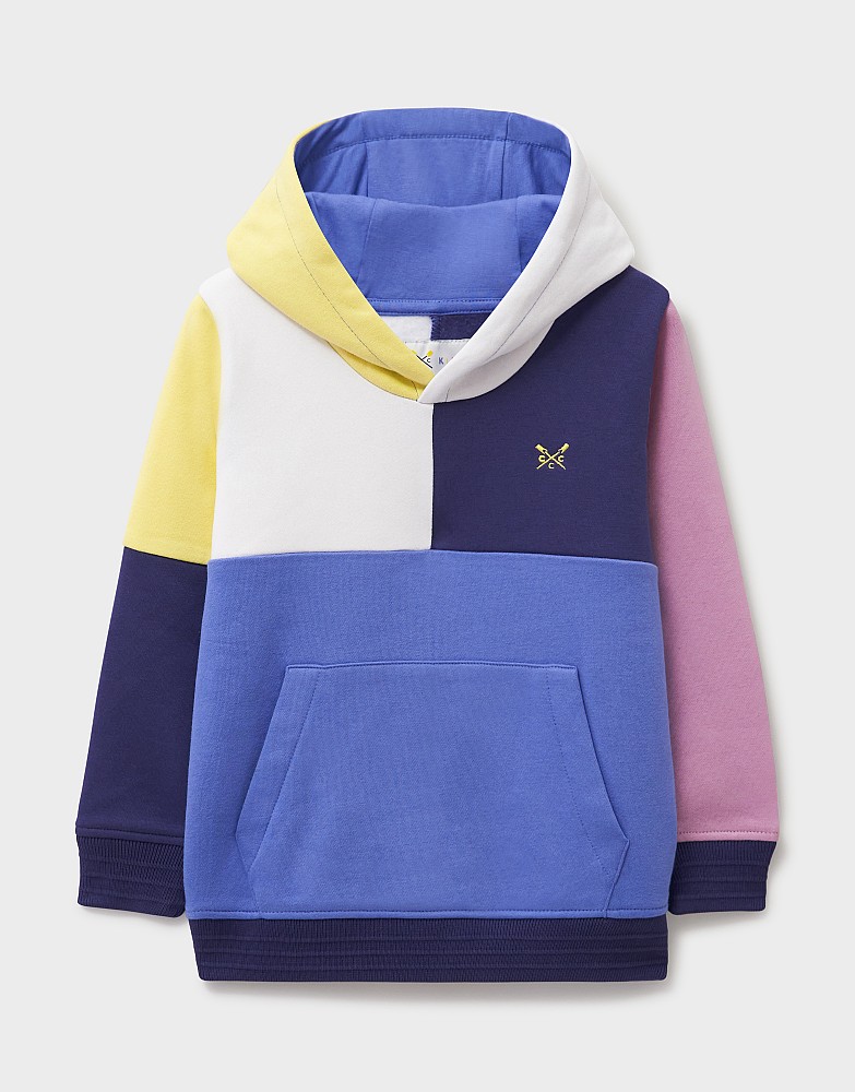 Cotton Cut-and-Sew Hoodie in Colourblock