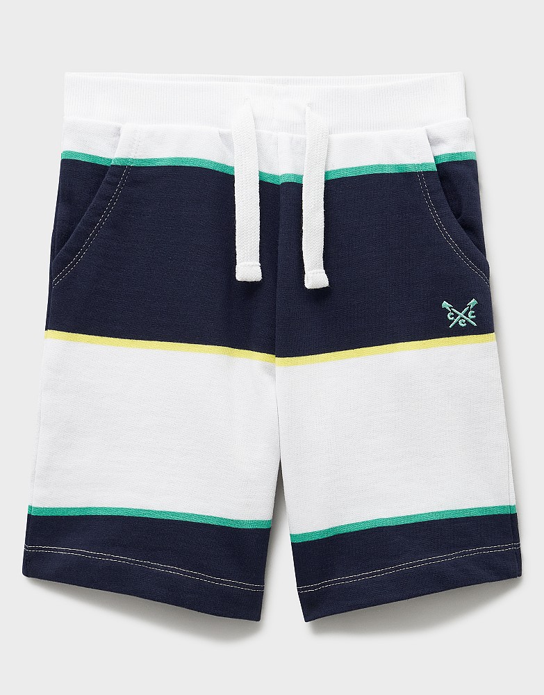 Rugby Stripe Short in White and Navy