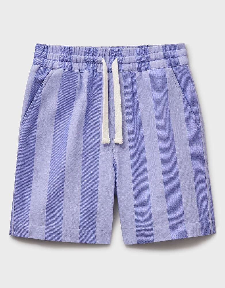 Cotton-Twill Shorts in Navy Blue Stripes