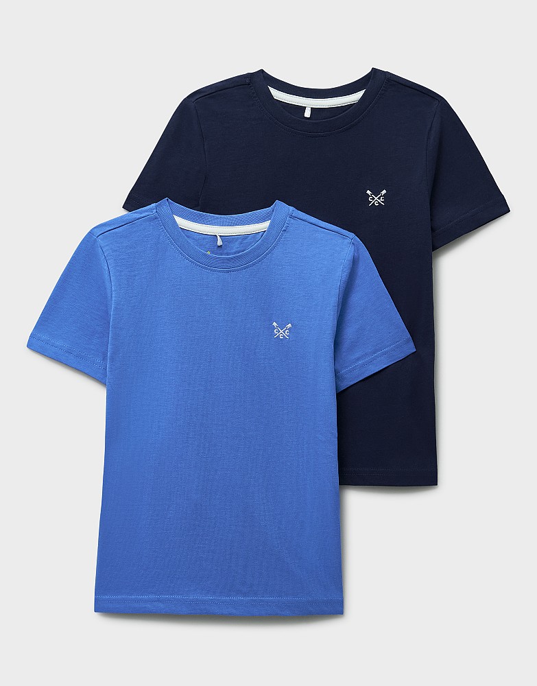 2 Pack Plain T-Shirts in Blue and Navy