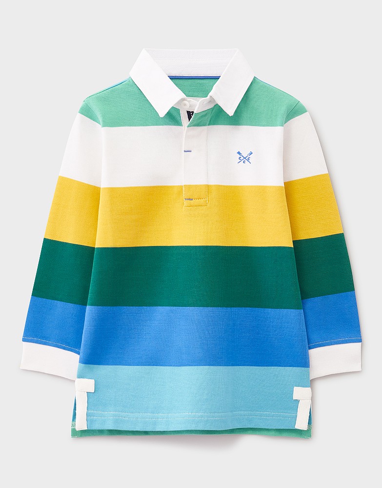 Long Sleeve Striped Rugby Shirts in Multi Colour Stripes