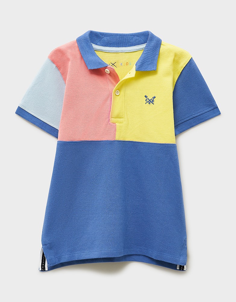 Harlequin Polo Shirt in Red, Yellow & Blue