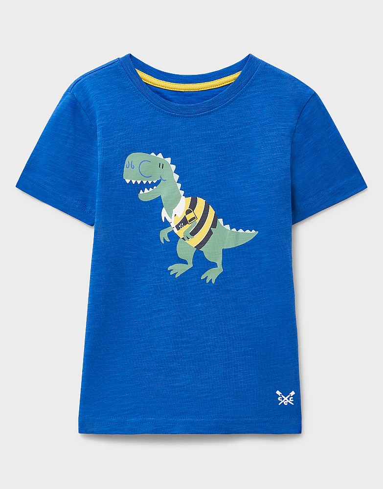 Short Sleeve Graphic T-Shirt in Rugby Dino Print