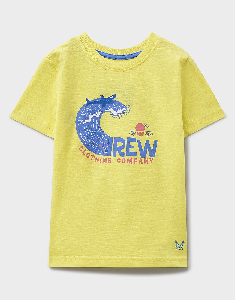 Short Sleeve Wave Graphic T-Shirt in Yellow