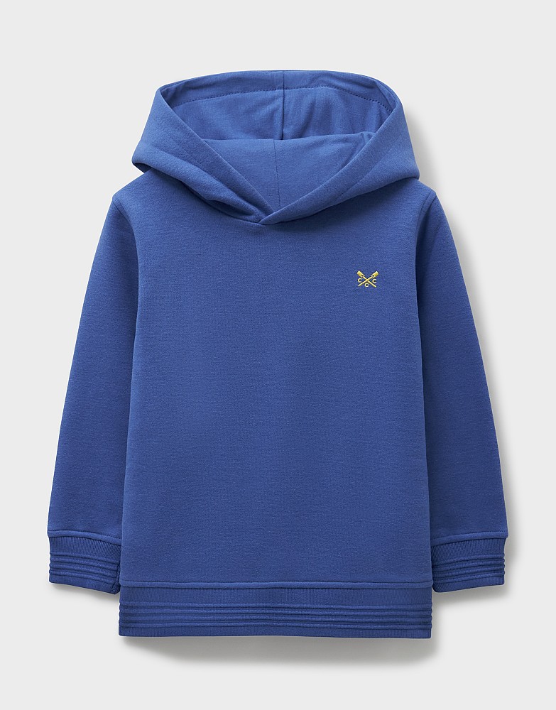 Cotton-Mix Crossed Oars Hoodie in Deep Blue