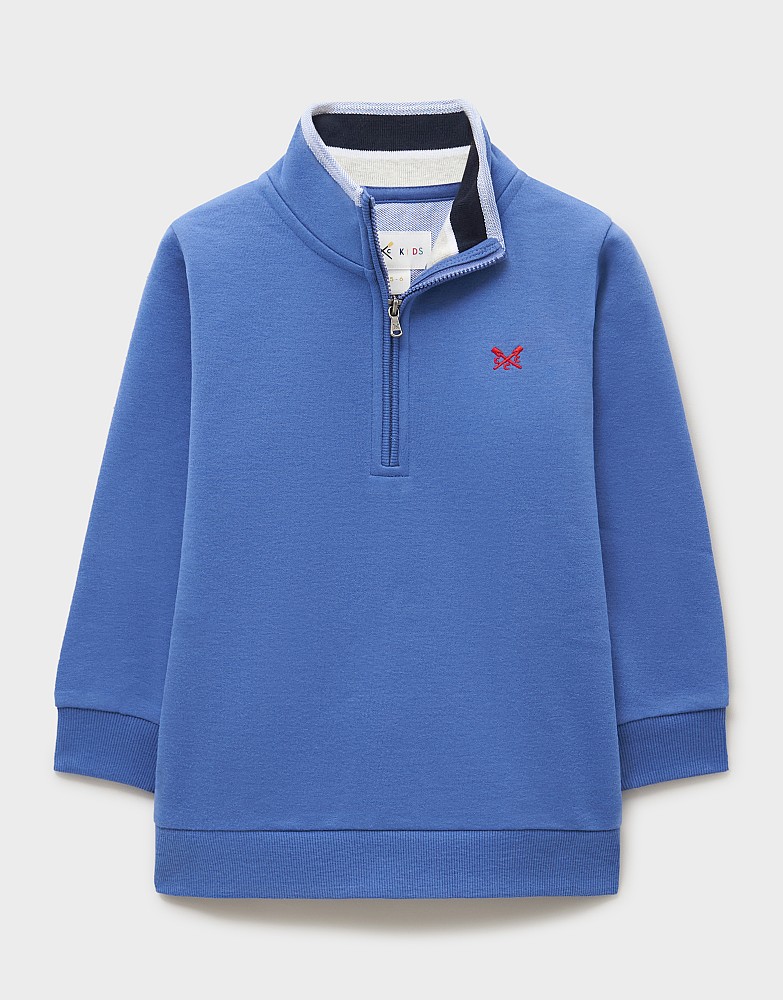 Classic Half Zip Sweat in Blue