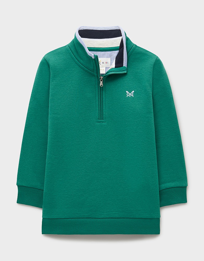 Classic Half Zip Sweat in Green