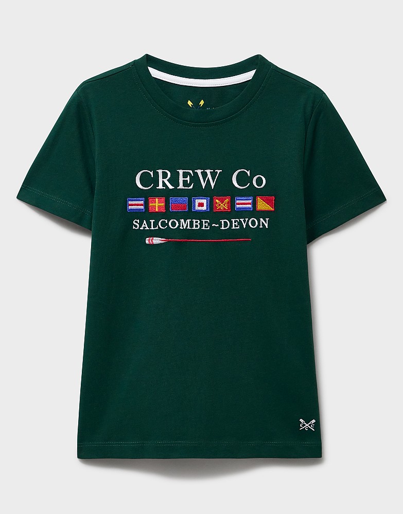 Embroidered Cotton T-Shirt in Green