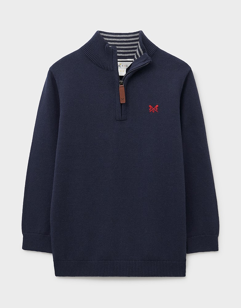 Half Zip Knit in Navy