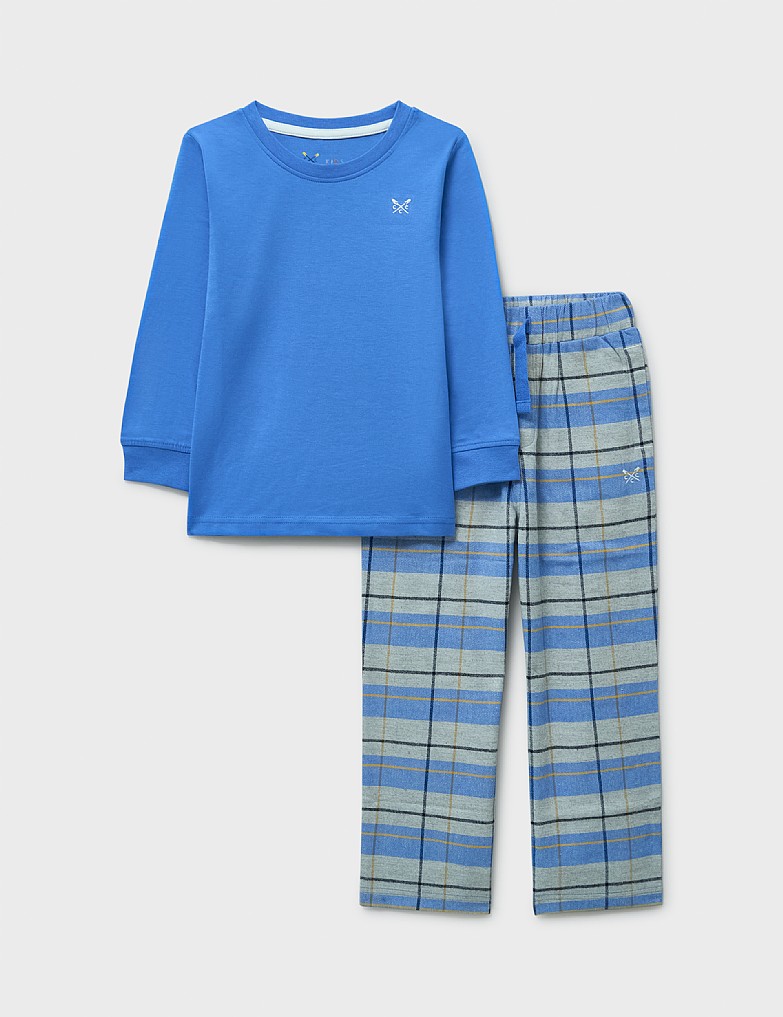Jersey Woven Pyjama Set in Blues