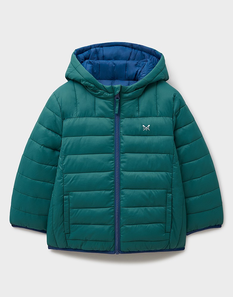 Reversible Lightweight Lowther Jacket in Green and Blue