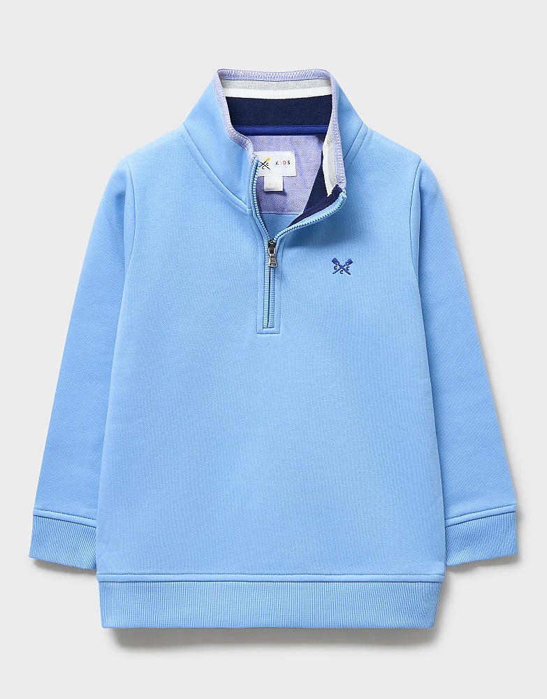 Half Zip Sweatshirt in Light Blue