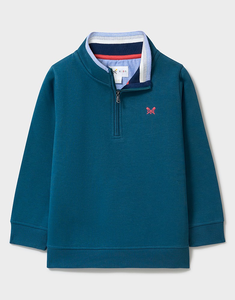 Half Zip Sweatshirt in Teal