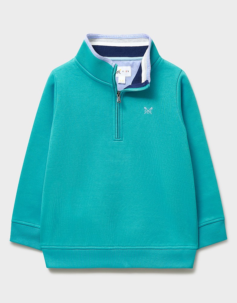 Half Zip Sweatshirt in Turquoise