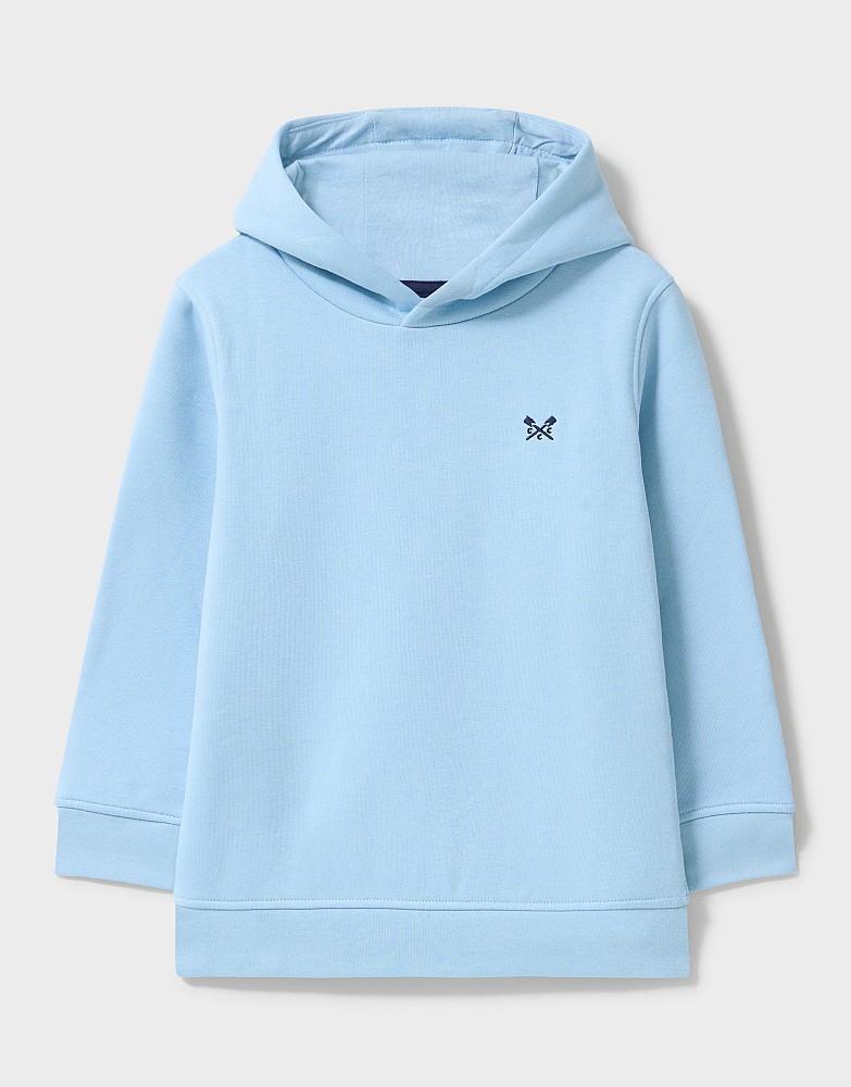 Cotton Blend Crossed Oars Hoodie in Light Blue