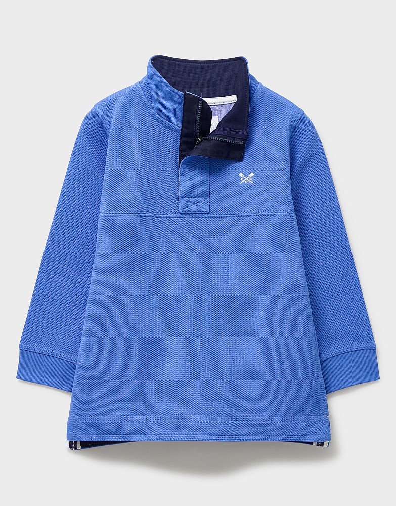 Padstow Pique Sweatshirt in Blue