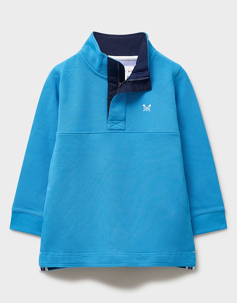Padstow Pique Sweatshirt in Bright Blue