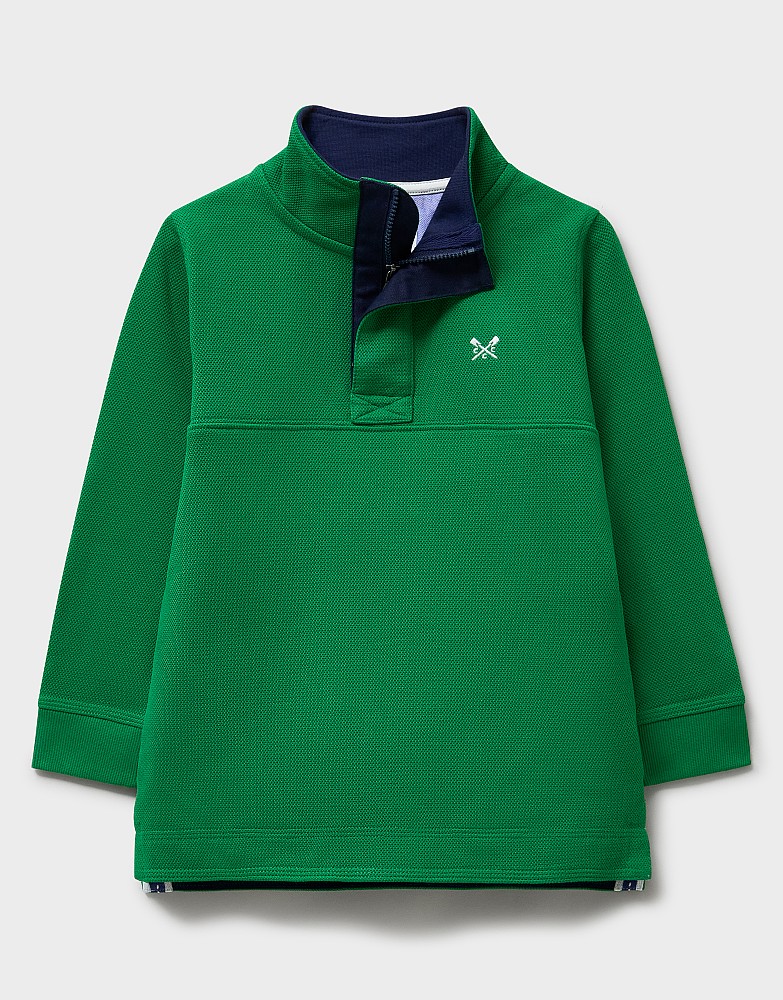 Padstow Pique Sweatshirt in Bright Green