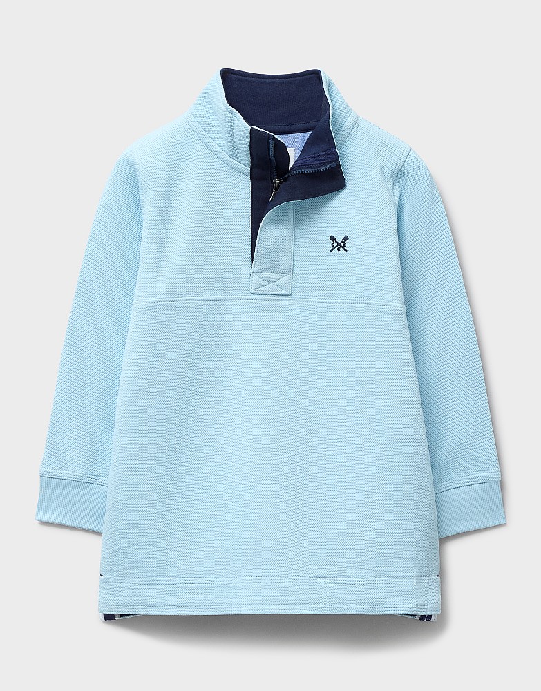 Padstow Pique Sweatshirt in Light Blue
