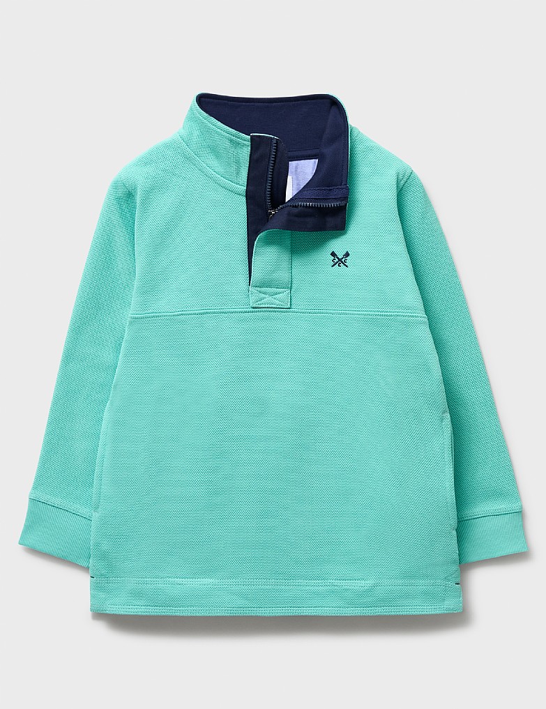 Padstow Pique Sweatshirt in Turquoise